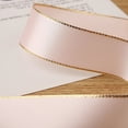 thumbnail image 1 of Namzi 50 Yards Ribbon Polyester Satin Ribbon with Metallic Edge Gold Border Edge for Holiday Decoration Gift Packing Wrapping-A07, 1 of 4