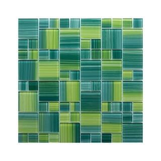 WS Tiles - Value Swimming Pool Creek Green 12 in. x 12 in. Versailles Glass  Mosaic Pool & Wall Tile (8 sq. ft / Case) 