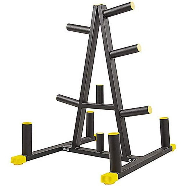 BalanceFrom 2-Inch or 1-Inch Weight Plate Rack with Barbell Holders, 600-Pound Capacity (for 2-Inch Gear), Black