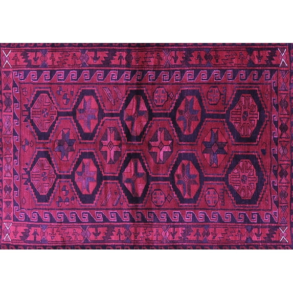Ahgly Company Indoor Rectangle Persian Purple Traditional Area Rugs, 3' x 5'