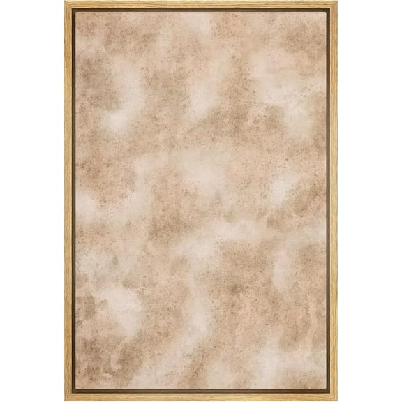 IDEA4WALL Framed Canvas Art Wall Decor Minimalist Beige Abstract Neutral Toned Soft Pastel Antique Retro Illustrations Panoramic Earth Wildlife Print for Dorm Home Office - 16"x24" Natural