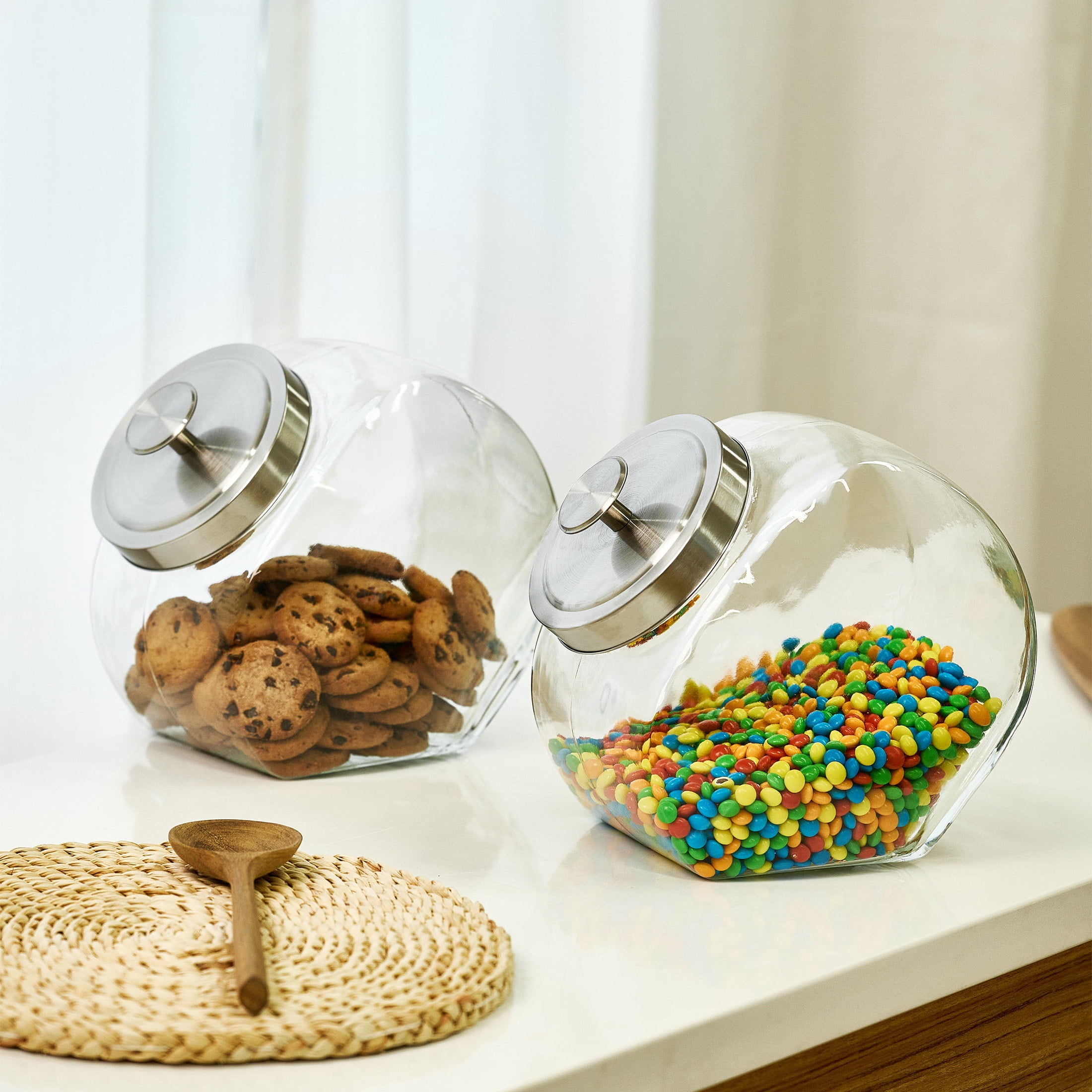 Mainstays Glass Candy Jar with Lid, 145 oz