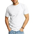 thumbnail image 2 of Hanes Short Sleeve Beefy-T Pocket T-Shirts - Big Sizes, White, 3XLarge, 2 of 2
