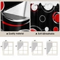 thumbnail image 3 of Abstract Black Kitchen Window Curtains, Swag Curtains Valance for Bedroom Living Room Bathroom, Modern Geometric Red Grey White Circle Rod Pocket Window Curtain Block Drapes 2 Panels 36"x45", 3 of 9