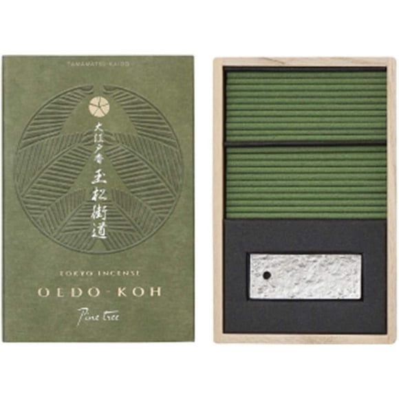 GFDYREE OEDO-KOH - Arbre de Pin 60 Bâtonnets avec Porte-Encens par NIPPON KODO, Encens de Qualité Japonaise