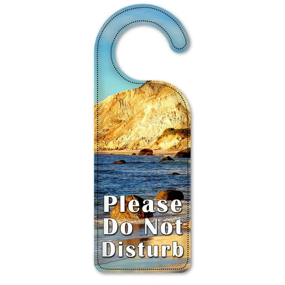 Do Not Disturb Door Knob Hanger Sign - White Rock Cliff Beachside
