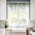 thumbnail image 2 of nqOlkjepod Botanical Leaves Farmhouse Short Window Curtain Valances, Farmhouse Simple Eucalyptus&nbsp;Branches Rod Pocket Kitchen Valances for Living Room Bedroom Bathroom Cafe, 1 Panel - 42" x 18", 2 of 8