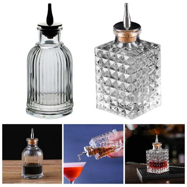 2 uds botella Bitters cóctel Barware pantalla botella para el escritorio para hogar BLESIY Botella Amarga