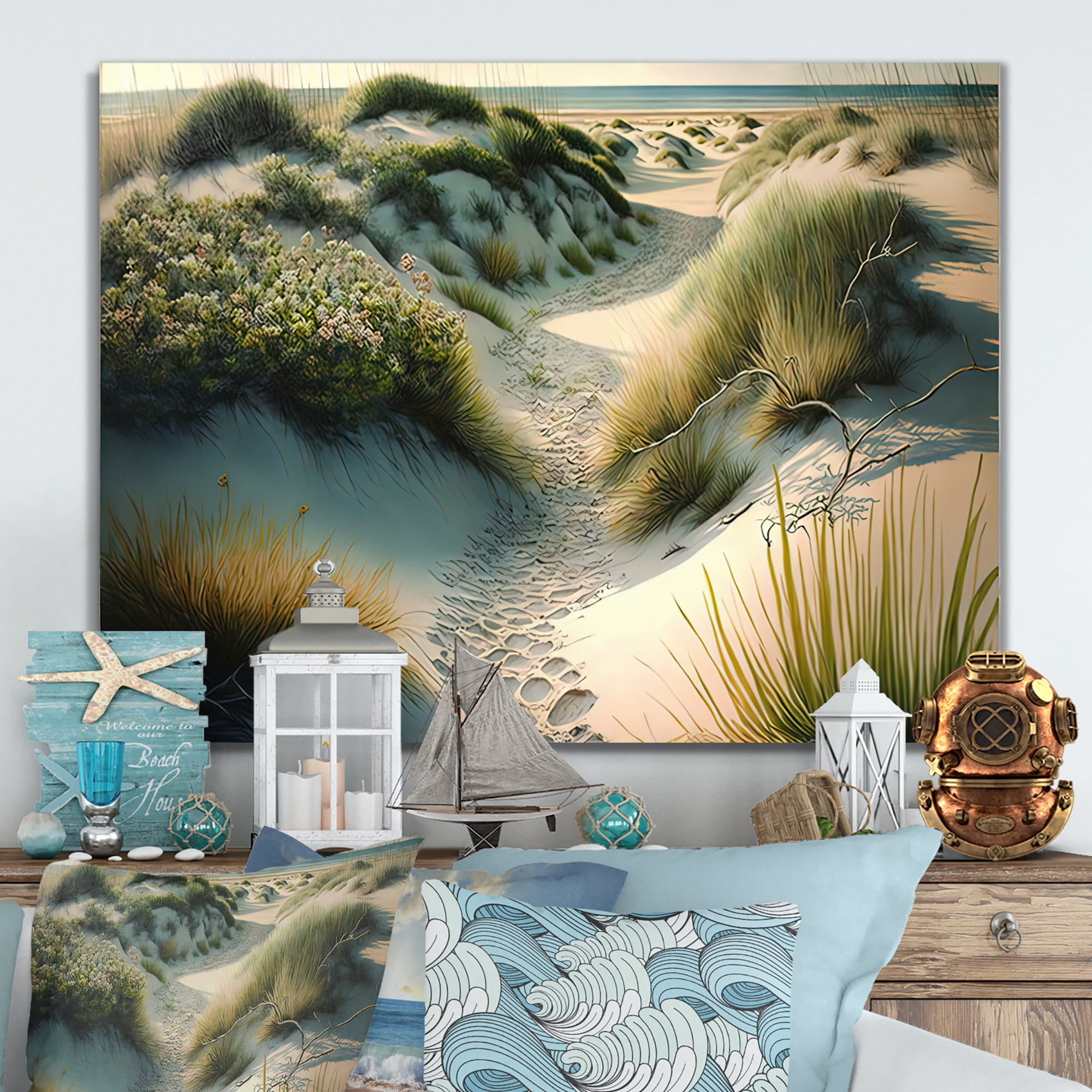 Designart Walkway To The Beach VI Canvas Wall Art