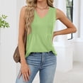 thumbnail image 7 of Inglocry Women Pleated Tank Tops Summer Sleeveless V Neck Loose Fit Tops Shirts Basic Tees Dressy Casual Trendy Clothes 2026 Light Green -BP20 Fashion top, 7 of 7