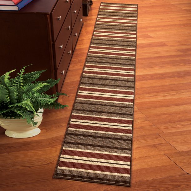 Collections Etc Stripe Berber HighTraffic SkidResistant Floor Runner