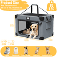 thumbnail image 2 of 42in Collapsible Dog Crate, Portable Soft Travel Dog Crate with Bowl, Foldable Pet Kennel Carrier, with Signature Card and Pen, Gray, 2 of 9
