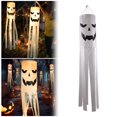 thumbnail image 2 of Halloween Windsock Flag With Lights 68.9 Inch Glow In The Dark Halloween Outdoor Hanging For Yard Patio Garden Party Decoration Line Merchandise Light Beads on A String Beard for Crafts Small Flocked, 2 of 4