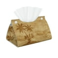 thumbnail image 2 of Lsque Retro Palm Tree Printed Long Tissue Box Cover Holder, Facial Paper Organizer Dispenser,Triangle with Bottom Belt, PVC Leather Decorative Organizer, 2 of 9