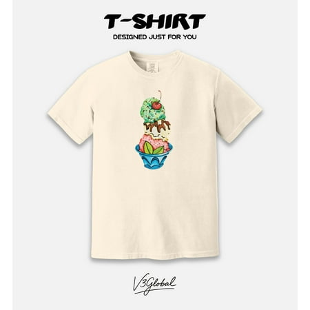 A Classic Delicious Looking Ice Cream Sundae Dessert Art Comfort Color T-Shirt up to size 4XL