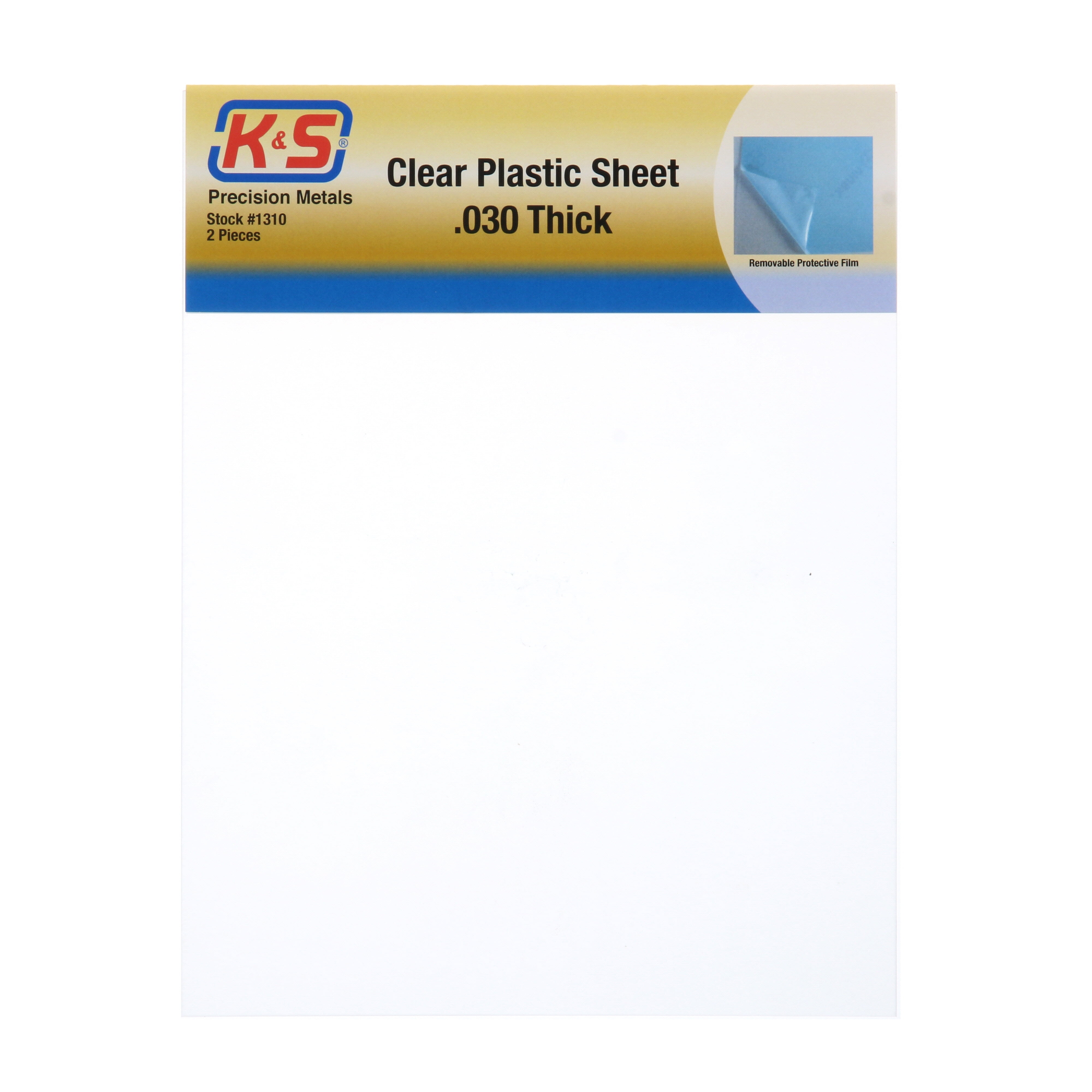 K&S Engineering Plastic Sheet, 0.030in x 9in x 12in, 2/Pkg.