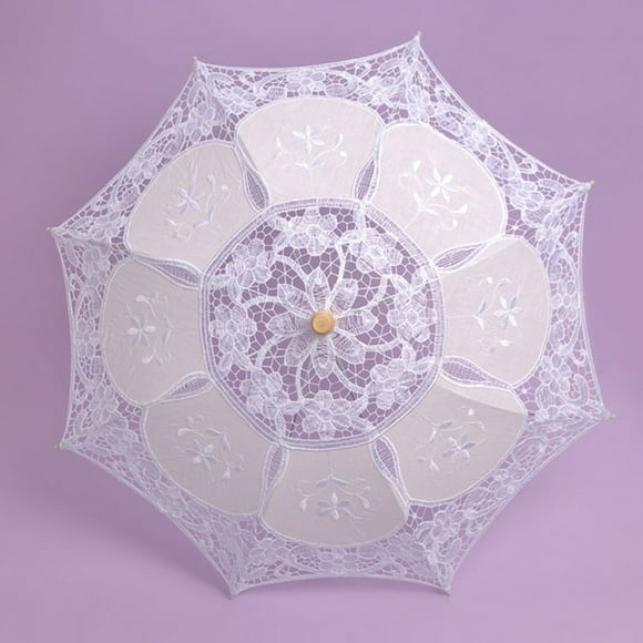 Dowegor Liquidation! Chapeaux pour Femmes, Parasol Brodé Fête Spectacle Photo Danse Parapluie Mariage Soleil Dentelle Parapluie