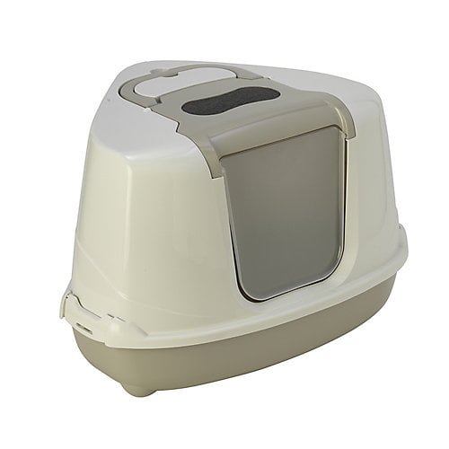 Moderna Flip Corner Cat Litter Box Gray