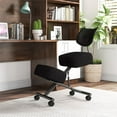thumbnail image 2 of Bowery Hill Modern Steel Metal/Fabric Kneeling Chair with Wheels in Black, 2 of 10