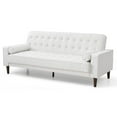 thumbnail image 5 of Passion Furniture PF-G847A-S Andrews 85 in. Flared Arm Faux Leather Straight Sofa in White, 5 of 5