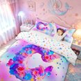 thumbnail image 3 of meiyoeat Flower Butterfly C Initial Rainbow Twin Duvet Cover, Watercolor Galaxy Stars Twin Bedding for Girls, Colorful Star Reversible, 2 Pieces, 1 Duvet Cover and 1 Pillowcase, 3 of 6