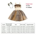thumbnail image 2 of IBTOM CASTLE Kids Girls Jungle Safari Outfit Wild Halloween Birthday Party Dress up Cavegirl Costume with Headband for Photo Shoot 7-8 Years Khaki Leopard, 2 of 3