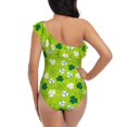 thumbnail image 5 of Honeii St Patrick's Day7 for women's one-piece swimsuit featuring a chic one-shoulder design experience elegance and style in the water-Large, 5 of 6