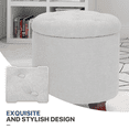 thumbnail image 4 of MoNiBloom Storage Ottoman with Padded Seat, Modern Cotton-linen Footrest, Round Seat Stool, for Entryway Living Room, Light Gray, 4 of 8