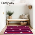 thumbnail image 3 of ODIKA 2'x3' Machine Washable Non-Slip Area Rug, Energetic Striped Featuring Artistic Soccer Cleats and Motifs High Traffic Rug with Pad, Red, 675689, 3 of 8