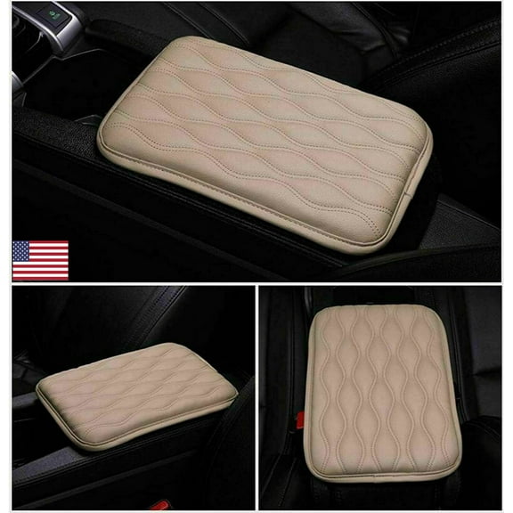 PU Leather Auto Armrest Cover Protector Car Center Console Pad Universal Fit Most Vehicle Models