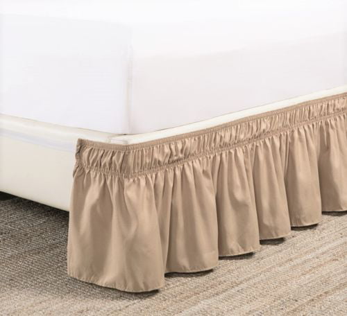 Details about   Elastic Bed Skirt Easy Fit Wrap Around Dust Ruffle Queen/King All size Taupe 