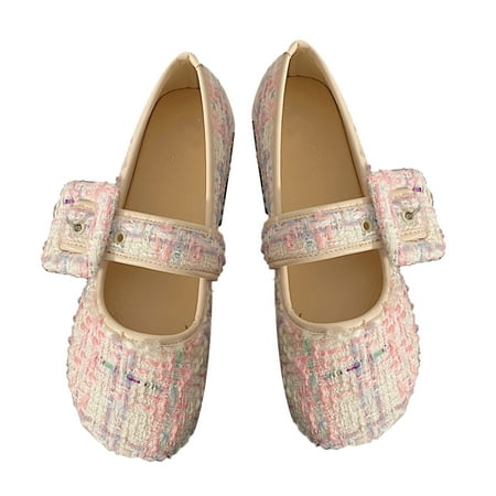 

Comfy Casual Footwear for Travel Work & Dates Size 36 Soft Pink Ladies Buckle Shoes