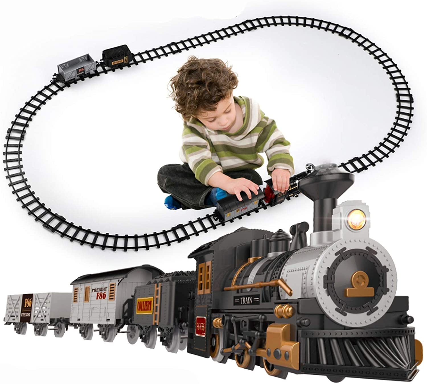 88Pcs/Set Electrical Railway Car Track Creative Toys Double-deck Child Kids Toys 