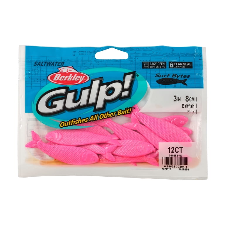 Berkley Gulp! Saltwater Swimming Mullet Bait - Pink Shine, 4 Inch / 10cm