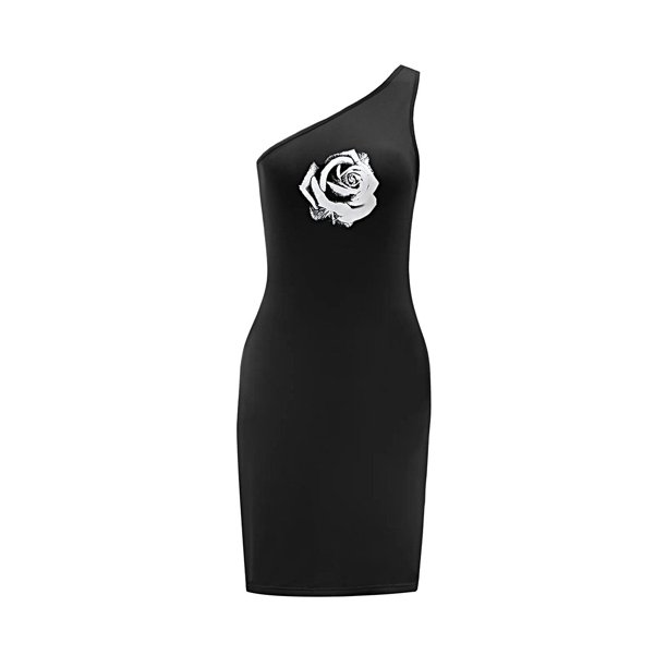 Vestido de verano con hombros descubiertos para mujer, vestido formal de verano para adolescentes para oficina , L L