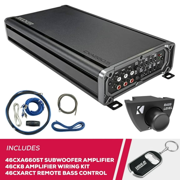 New Kicker 46CXA6605T 5 Channel Amplifier w/ 46CK8 Amp Kit & 46CXARCT Wired Remote