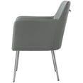 thumbnail image 5 of Posh Living DC91-01GR2 Perogo Leather PU Square Arm with Handle Dining Chair - Grey & Chrome - 33.5 x 22 x 25 in. - Set of 2, 5 of 8