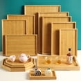thumbnail image 2 of Bamboos Wood Rectangular Tea Tray Solid Wooden  Tray Tea Cups Trays Stand Tray For Kitchen Party Tea Bar Storage Tray Tableware, 2 of 9