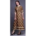 thumbnail image 3 of Bimba Robe Anarkali Longue à Motif Cachemire Marron pour Femmes Tunique Indienne Imprimée Classique-Large, 3 of 5