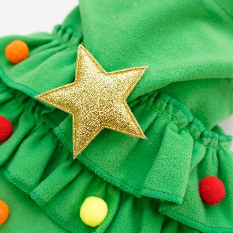 green velvet dog dress Christmas Clothes Winter Pet Costume Holiday Dog Cape with Bells Shawl for Small Medium Large Dogs Christmas Party Photo Shoot Gift Department: M