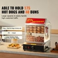 thumbnail image 2 of KFFKFF Hot Dog Warmer, 28.5QT, Dual-Level Hot Dog House Steamer, Temperature Adjustment 86℉~185℉, Electric Bread Heater with Durable Glass Slide Doors, 2 of 9