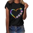 thumbnail image 2 of Womens Shirts Casual Crewneck Cap Sleeve T Shirt Cute Summer Tops Loose Knitted Blouses, 2 of 6