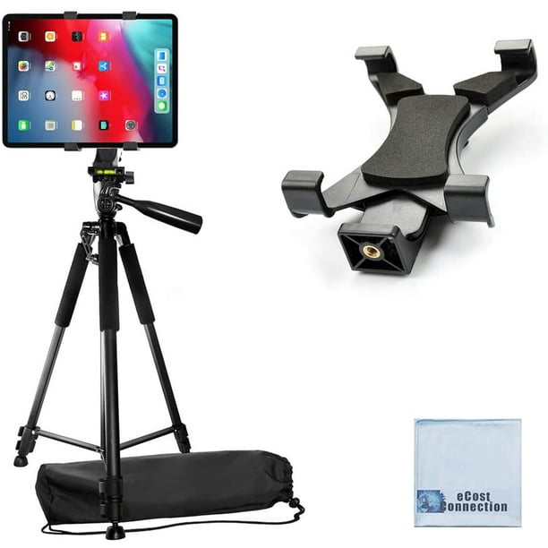 Trépied de Caméra Professionnel 60 avec Support pour Tablette Compatible  avec l'iPad, l'iPad Air, l'iPad Mini et la Plupart des Autres Tablettes +  Tissu Microfibre eCostConnection 