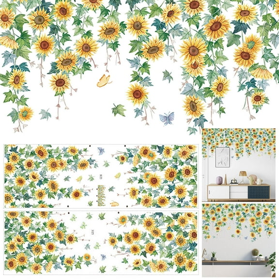 Wall Stickers Decoration Wall Sunflower Stickers Sofa Background Wallpaper Corridor Corner Top Decorative Bedroom Stickers Wall Stickers, Home Wall Stickers