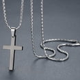 thumbnail image 2 of SUTENGDA Collier Pendentif Croix Simple en Acier Inoxydable pour Hommes, 2 of 5