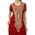 thumbnail image 6 of Bimba Women's Designer Embroidered Kurta Kurti Indian Long Tunic Blouse, 6 of 9