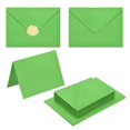 thumbnail image 1 of Uxcell 20 Paquete de Sobres Verde Hierba 5x7 con Tarjetas, Sobres A7 con Solapa en V y Adhesivos Dorados para Tarjetas de Felicitación e Invitaciones, 1 of 6