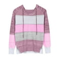 thumbnail image 4 of Womens Casual Long Sleeve Crew Neck Pullover Striped Color Block Loose Knitted Patchwork Sweater Jumper Tops, 4 of 6