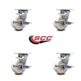 thumbnail image 2 of 5 Inch Nylon Swivel Caster Set with Roller Bearings and Brakes Service Caster, 2 of 2