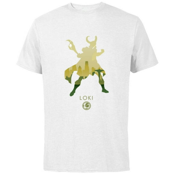 Marvel Loki God of Mischief Silhouette - Short Sleeve Cotton T-Shirt for Adults - Customized-White